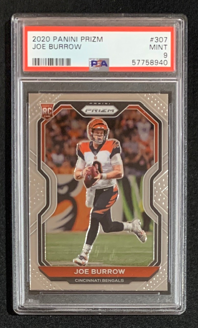 Joe Burrow 2020 Panini Prizm Football Rookie Card RC #307 Graded PSA 9