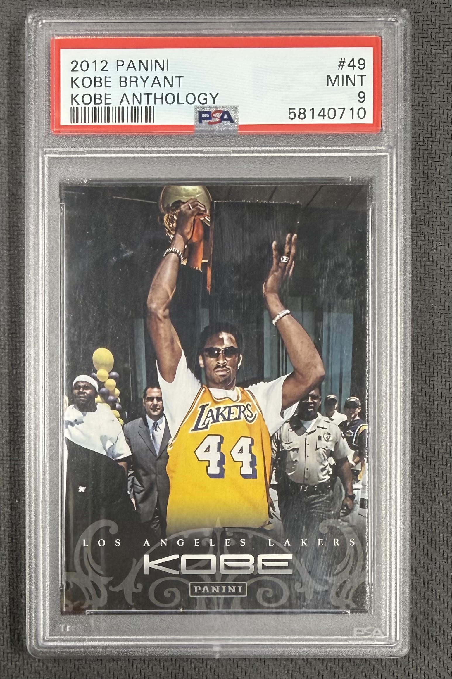 Kobe Bryant 2012 Panini Kobe Anthology Los Angeles Lakers Basketball Card #49 Graded PSA 9 Cert #58140710 Kobe Bryant 2012 Panini Kobe Anthology Los Angeles Lakers Basketball Card #49 Graded PSA 9 Cert #58140710