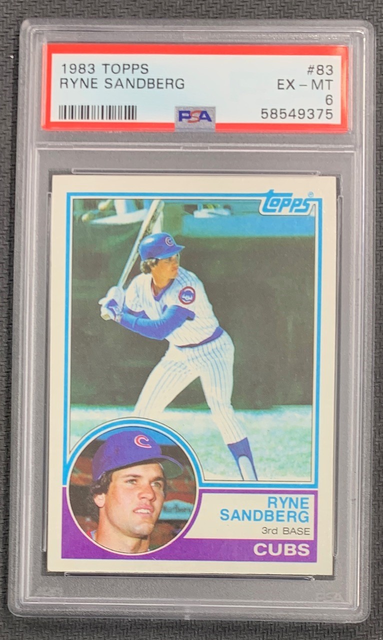 Ryne Sandberg 1983 Topps Baseball Rookie Card #83 Graded PSA 6 Ryne Sandberg 1983 Topps Baseball Rookie Card #83 Graded PSA 6