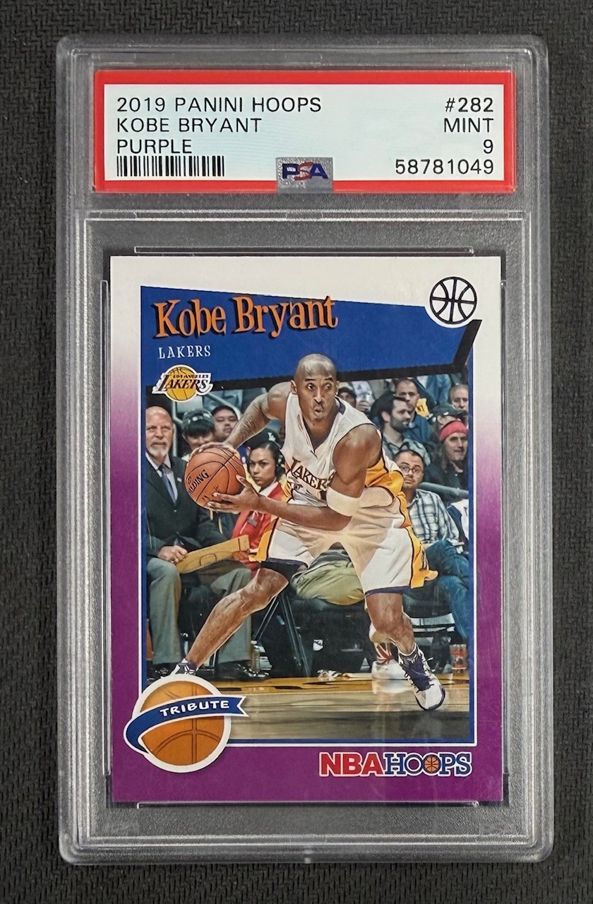 Kobe Bryant 2019 Panini Hoops Purple Basketball Card #282 Graded PSA 9 Cert #58781049