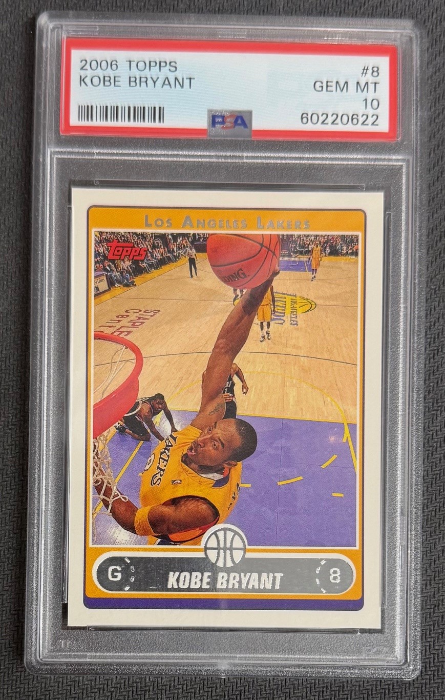 Kobe Bryant 2006 Topps Basketball Card #8 Graded PSA 10 Cert #60220622