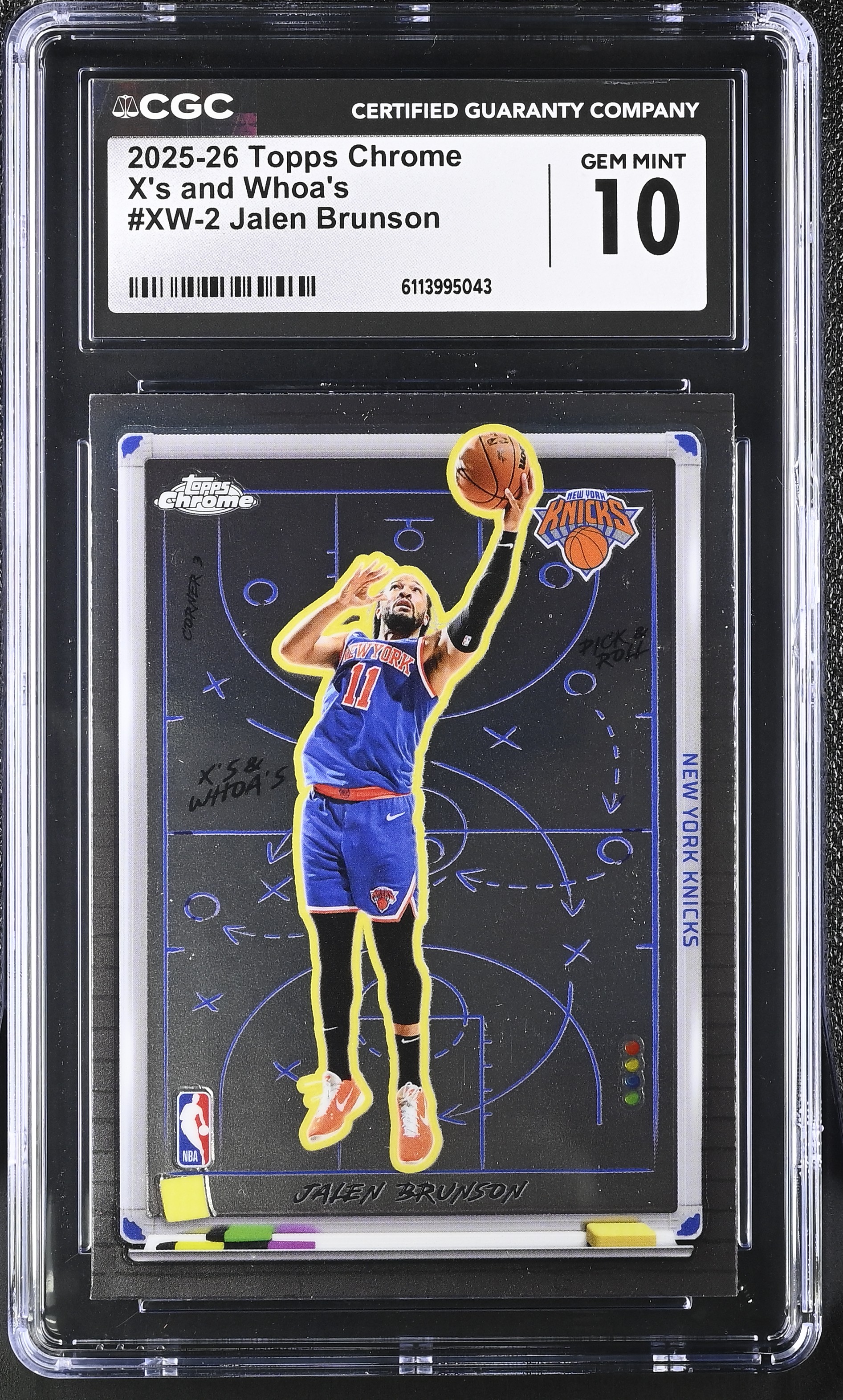 Jalen Brunson 2025-26 Topps Chrome X's and Whoa's New York Knicks Basketball Card #XW-2 Graded CGC 10 Cert #6113995043