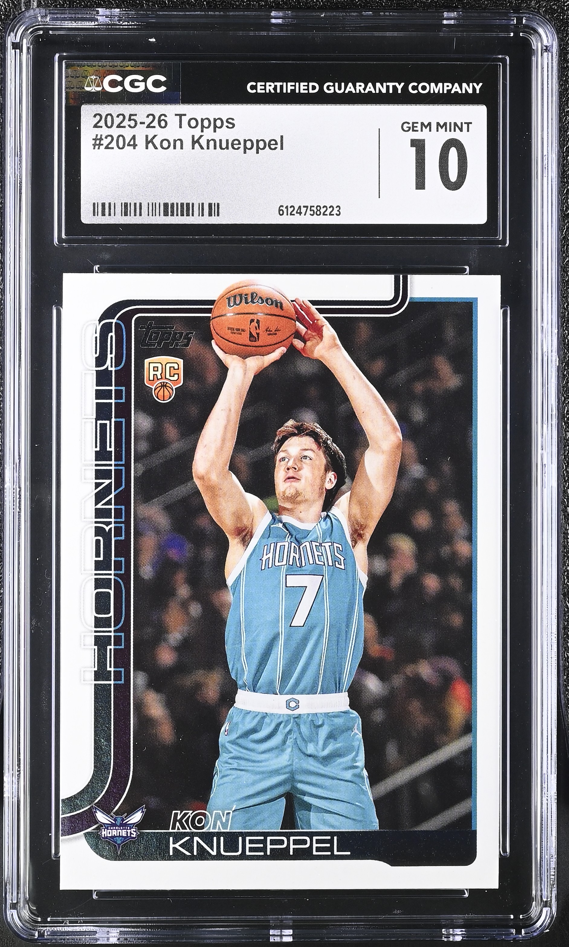 Kon Knueppel 2025-26 Topps Basketball Rookie Card #204 Graded CGC 10 Cert #6124758223