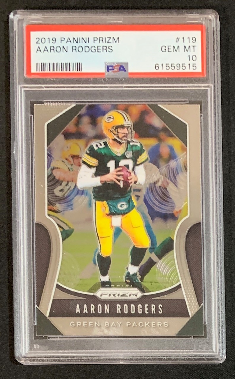 Aaron Rodgers 2019 Panini Prizm Football Card #119 Graded PSA 10
