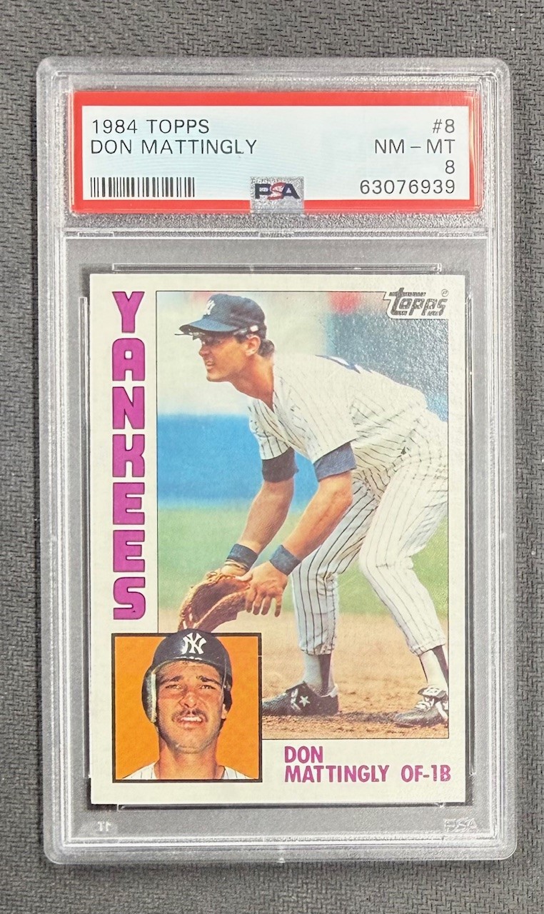 Don Mattingly 1984 Topps Baseball Rookie Card #8 Graded PSA 8 Cert #63076939
