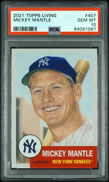 Mickey Mantle 2021 Topps Living Baseball Card #407 Graded PSA 10