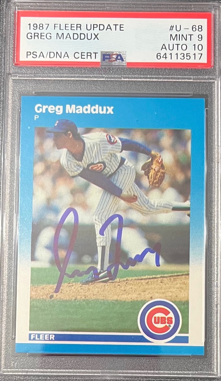 Greg Maddux 1987 Fleer Update Signed Rookie Card #U-68 Auto PSA 10 64113517