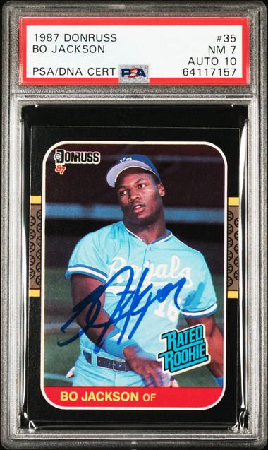 Bo Jackson 1987 Donruss Signed Rookie Card #35 Auto Graded PSA 10 64117157
