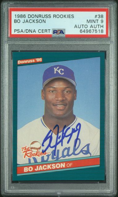 Bo Jackson 1986 Donruss Signed Rookie Card #38 Auto Graded PSA 9 64967518