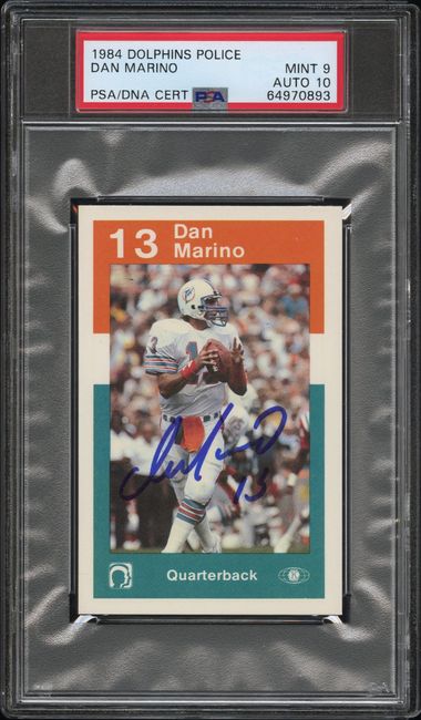 Dan Marino 1984 Dolphins Police Signed Rookie Card Auto Graded PSA 10 64970893