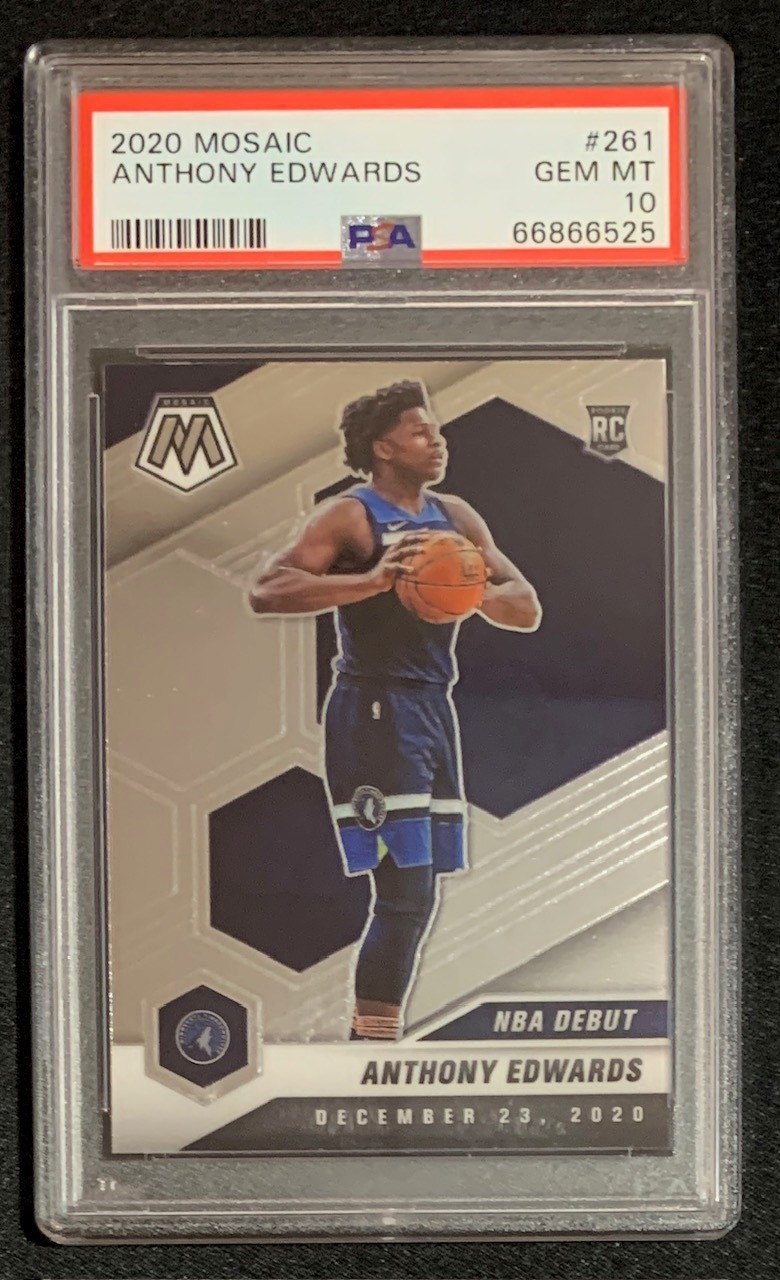 Anthony Edwards 2020 Panini Mosaic Basketball Rookie Card #261 Graded PSA 10