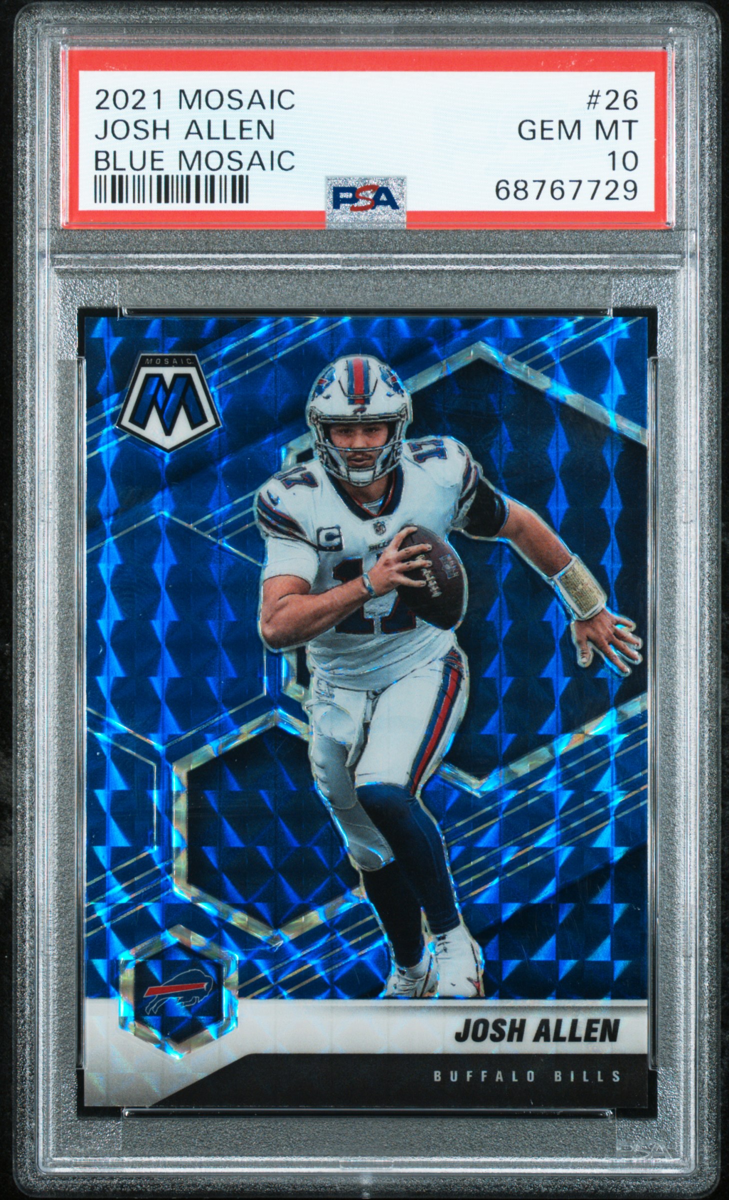 Josh Allen 2021 Panini Mosaic Blue Football Card #26 Graded PSA 10 37/99 68767729