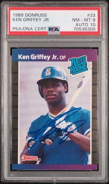 Ken Griffey Jr 1989 Donruss Signed Rookie Card #33 Auto Graded PSA 10 70536300