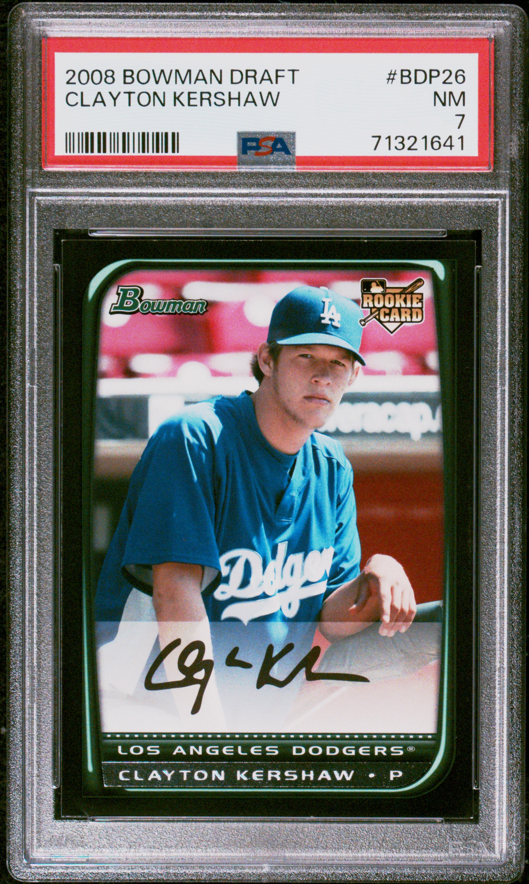 Clayton Kershaw 2008 Bowman Draft Baseball Rookie Card #BDP26 Graded PSA 7 71321641
