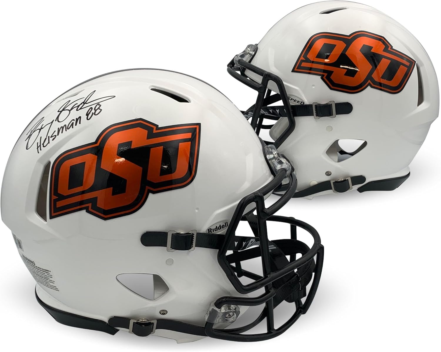 Barry Sanders Autographed Oklahoma State Cowboys Signed Full Size Authentic Football Helmet Heisman 88 Beckett Witness Authenticated
