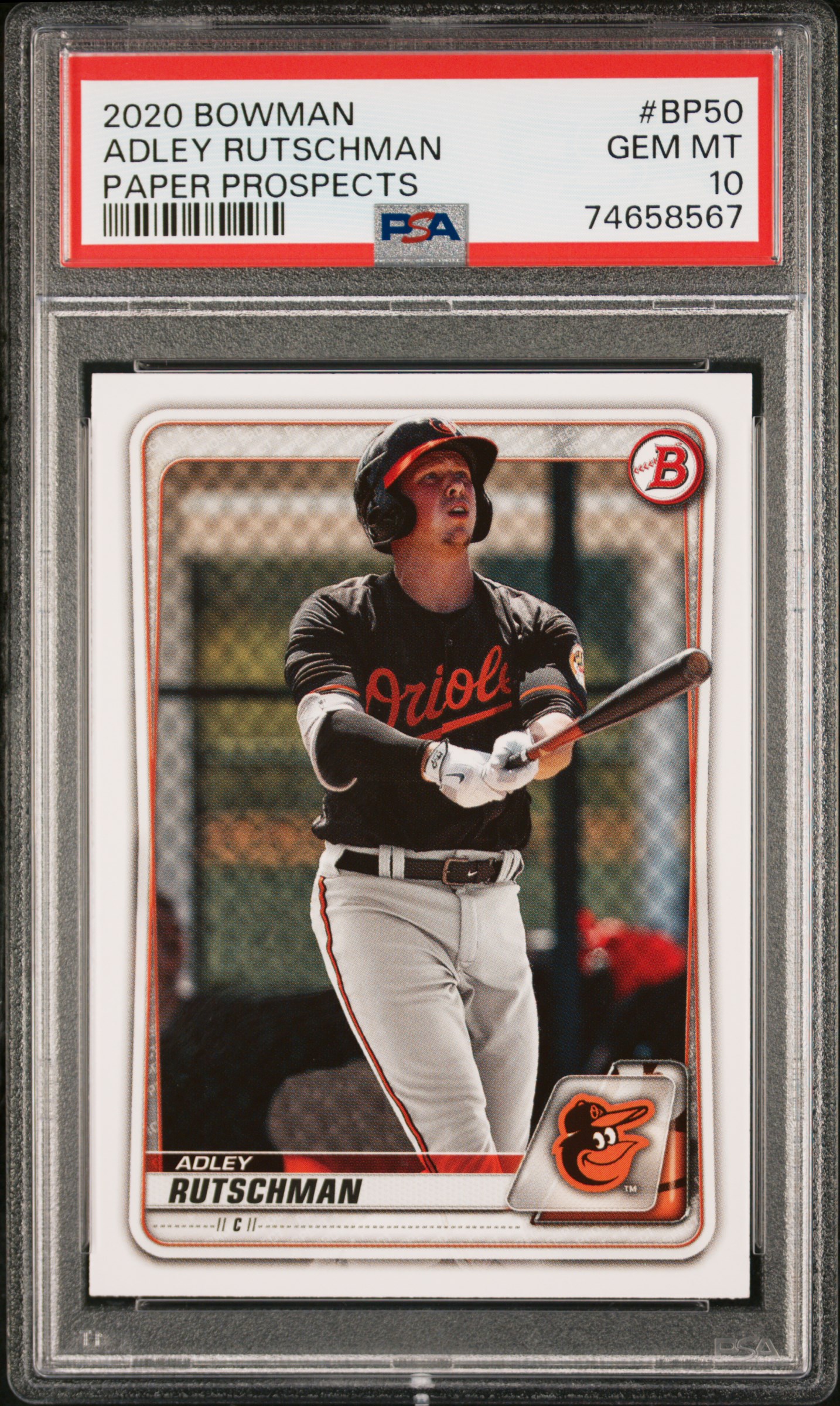 Adley Rutschman 2020 Bowman Paper Prospects Baseball Rookie Card BF50 Graded PSA 10 Adley Rutschman 2020 Bowman Paper Prospects Baseball Rookie Card BF50 Graded PSA 10