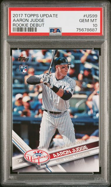 Aaron Judge 2017 Topps Update Rookie Debut Baseball Card #US99 Graded PSA 10
