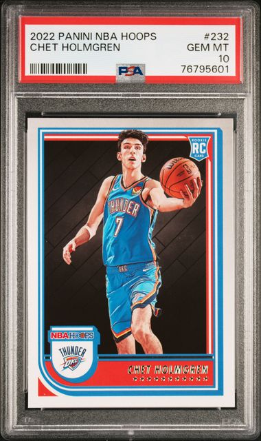 Chet Holmgren 2022 Panini Hoops Basketball Rookie Card #232 Graded PSA 10