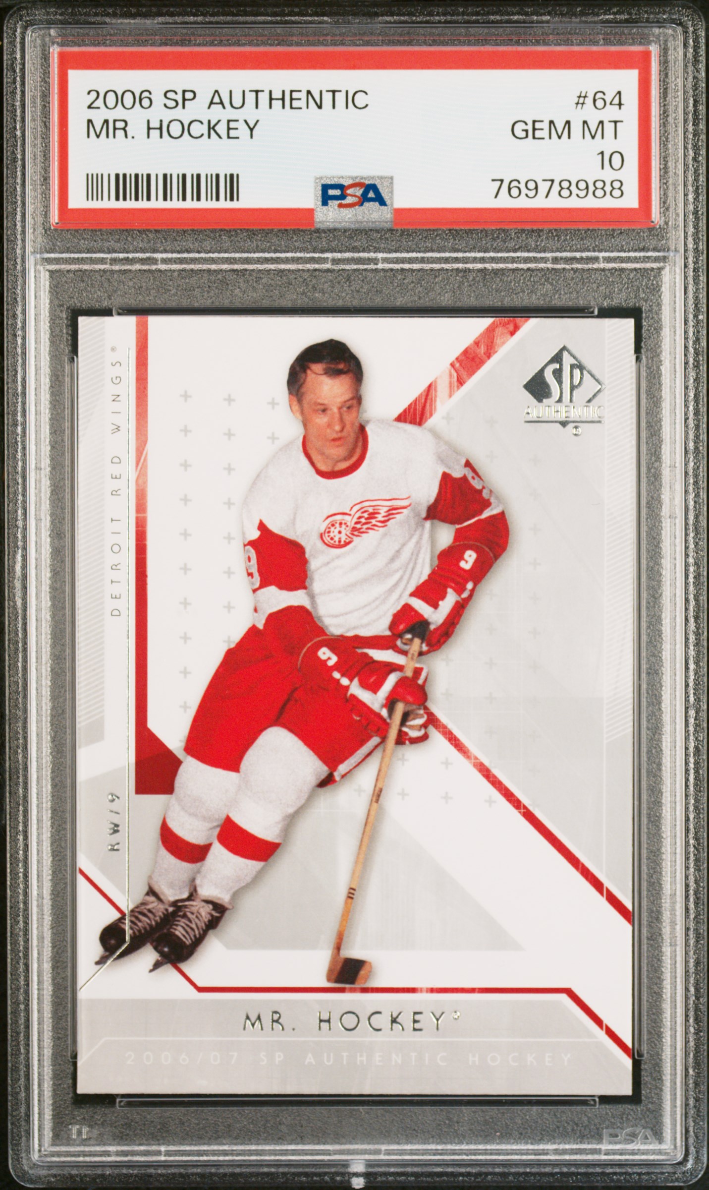 Gordie Howe 2006 SP Authentic Mr Hockey Card #64 Graded PSA 10 Cert #76978988