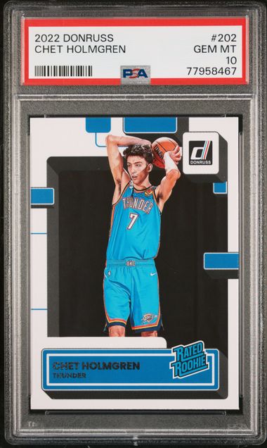 Chet Holmgren 2022 Panini Donruss Basketball Rookie Card #202 Graded PSA 10