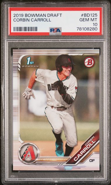 Corbin Carroll 2019 Bowman Draft Baseball Rookie Card #BD125 Graded PSA 10