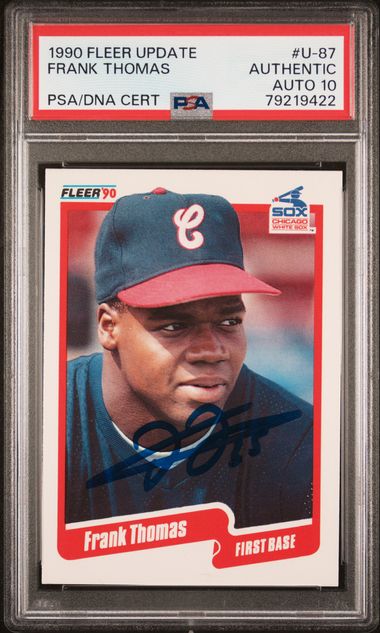 Frank Thomas 1990 Fleer Update Signed Rookie Card #U-87 Auto Graded PSA 10 9422