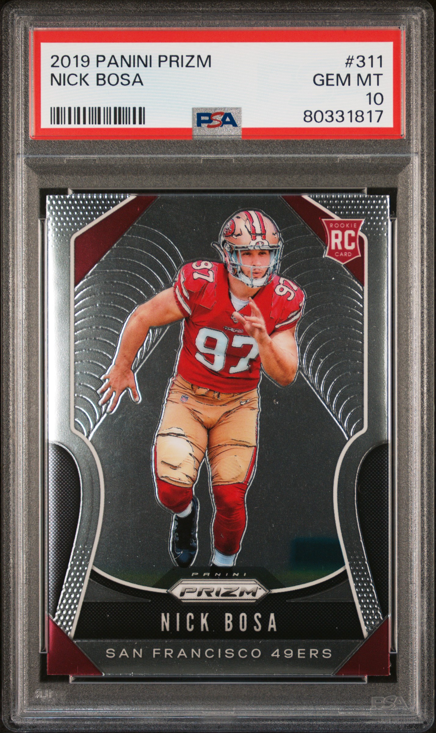 Nick Bosa 2019 Panini Prizm Football Rookie Card #311 Graded PSA 10