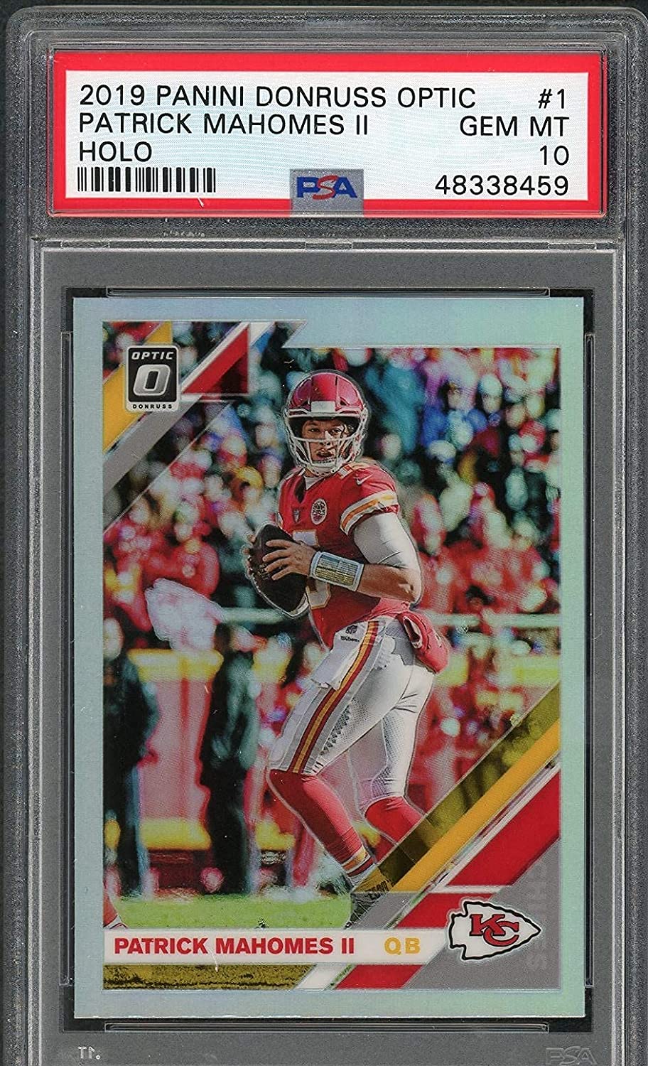 Patrick Mahomes 2019 Panini Donruss Optic Holo Prizm Card #1 Graded PSA 10 GEM MINT