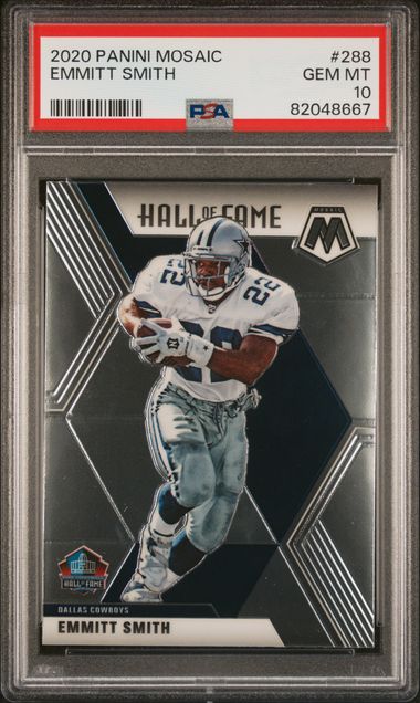 Emmitt Smith 2020 Panini Mosaic Football Card #288 Graded PSA 10