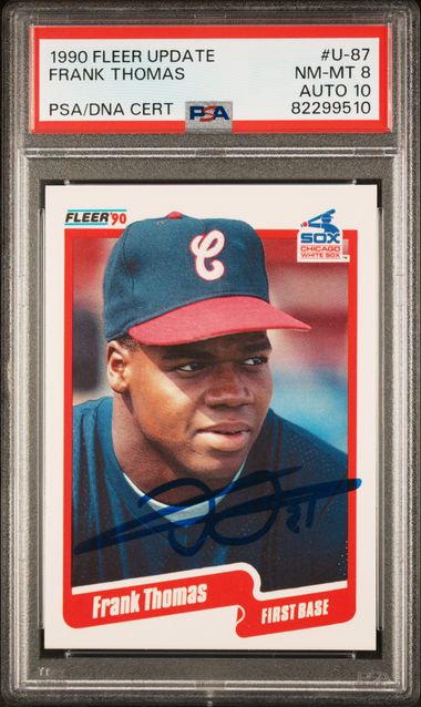 Frank Thomas 1990 Fleer Update Signed Rookie Card #U-87 Auto Graded PSA 10 9510