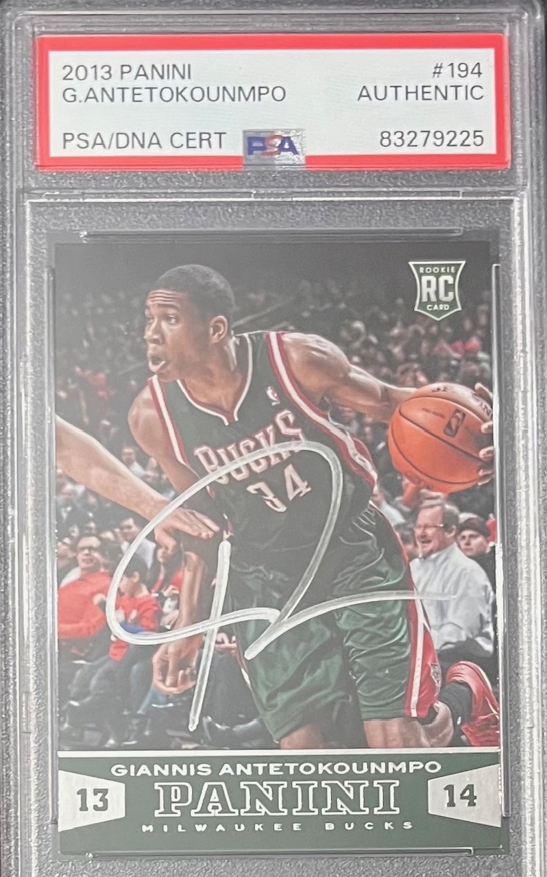 Giannis Antetokounmpo 2013 Panini Signed Rookie Card #194 Auto PSA 83279225