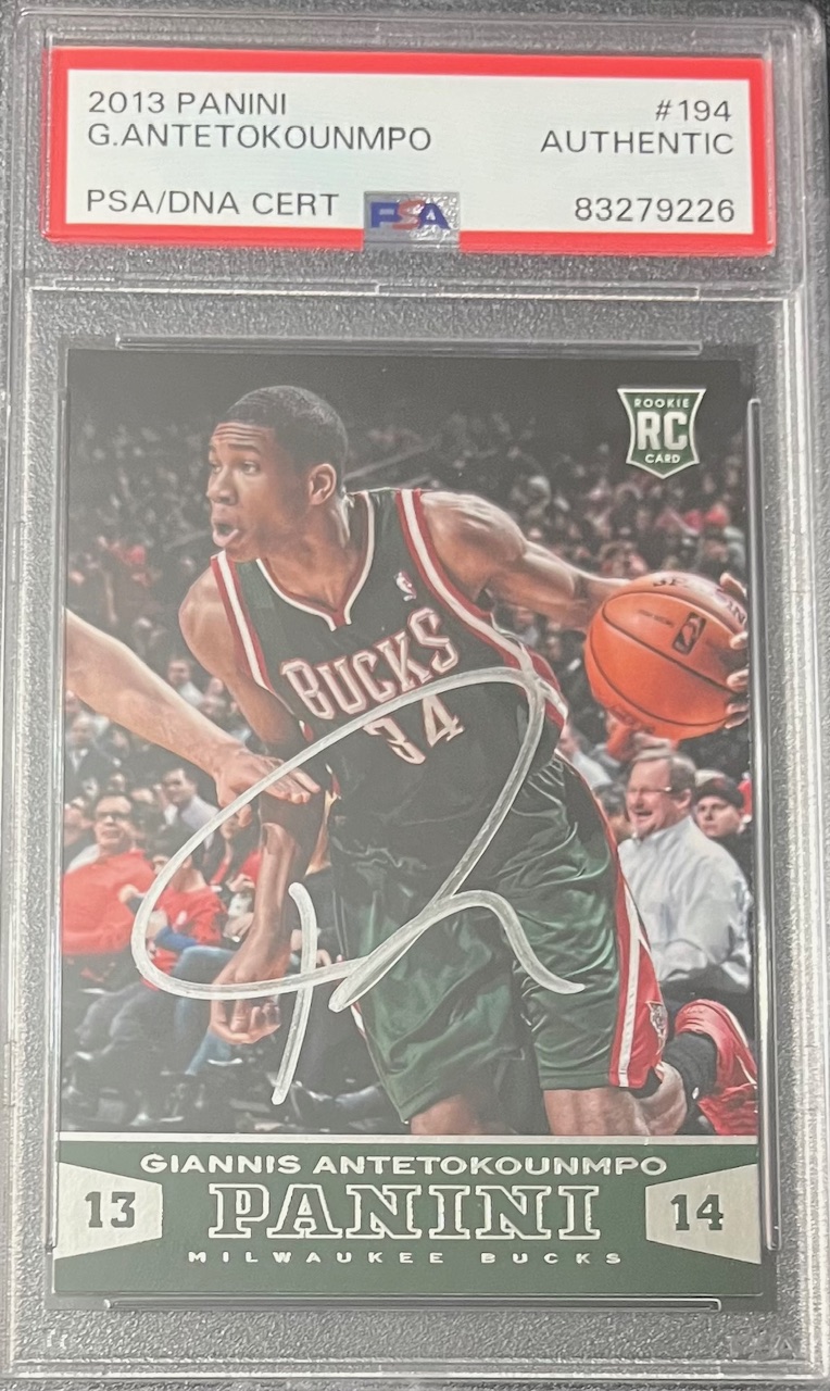 Giannis Antetokounmpo 2013 Panini Signed Rookie Card #194 Auto PSA 83279226