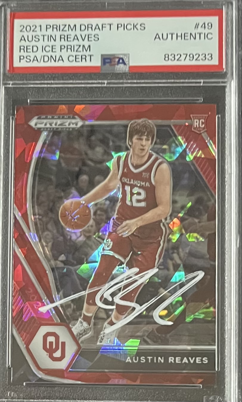 Austin Reaves 2021 Panini Prizm Red Ice Signed Rookie Card #49 Auto PSA 83279233