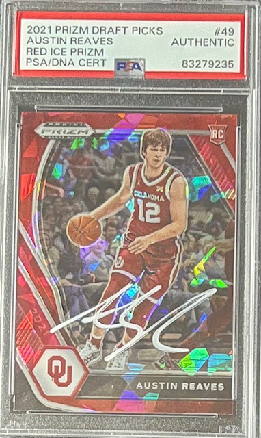 Austin Reaves 2021 Panini Prizm Red Ice Signed Rookie Card #49 Auto PSA 83279235