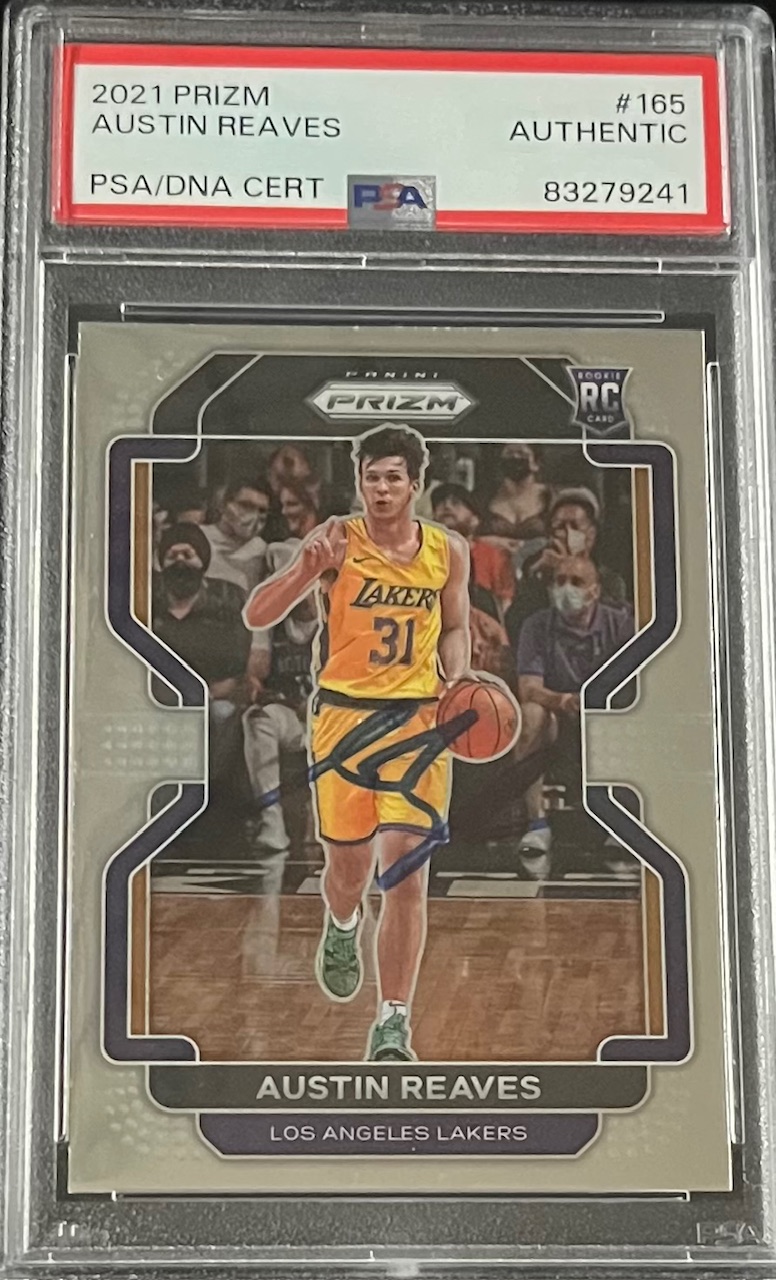 Austin Reaves 2021 Panini Prizm Signed Rookie Card #165 Auto PSA 83279241