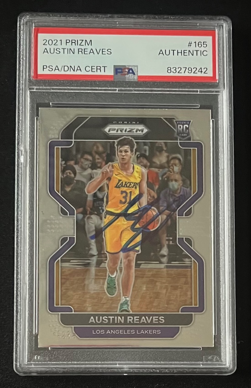 Austin Reaves 2021 Panini Prizm Signed Rookie Card #165 Auto PSA 83279242