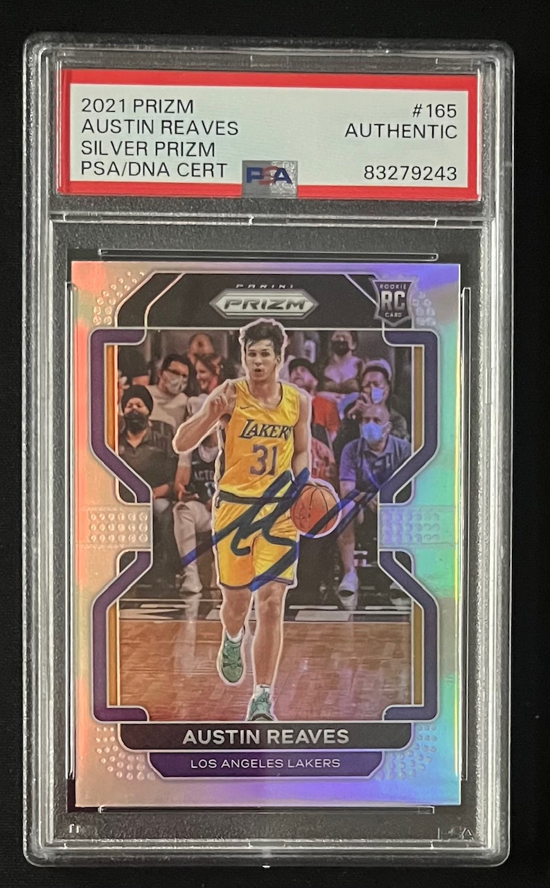 Austin Reaves 2021 Panini Silver Prizm Signed Rookie Card #165 Auto PSA 83279243