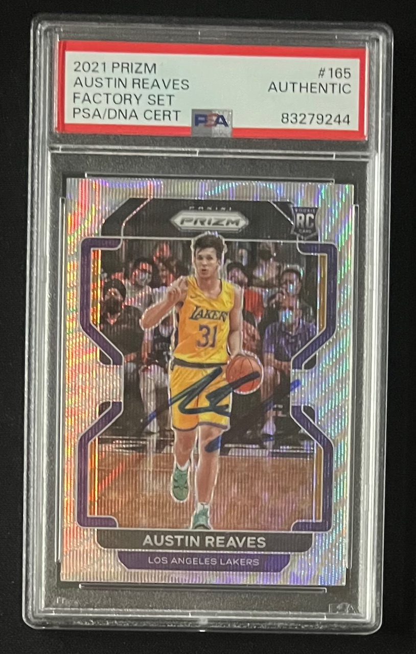Austin Reaves 2021 Panini Prizm Factory Set Signed Rookie Card #165 Auto PSA