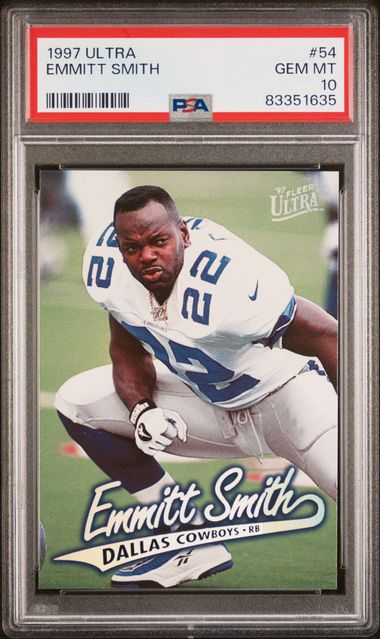 Emmitt Smith 1997 Fleer Ultra Football Card #54 Graded PSA 10