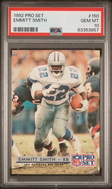 Emmitt Smith 1992 Pro Set Football Card #150 Graded PSA 10