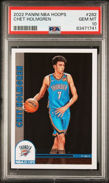 Chet Holmgren 2022 Panini Hoops Basketball Rookie Card #282 Graded PSA 10