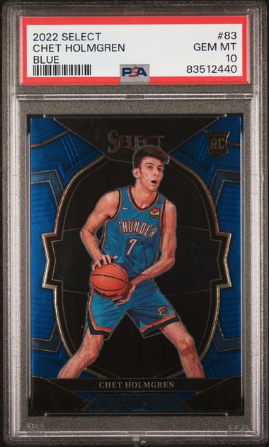 Chet Holmgren 2022 Panini Select Blue Basketball Rookie Card #83 Graded PSA 10
