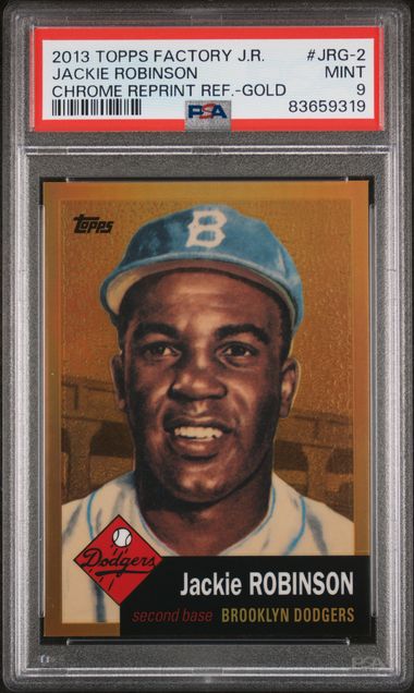 Jackie Robinson 2013 Topps Chrome Gold Refractor Baseball Card #JRG-2 PSA 9