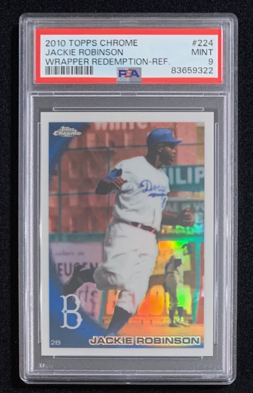 Jackie Robinson 2010 Topps Chrome Refractor Baseball Card #224 Graded PSA 9