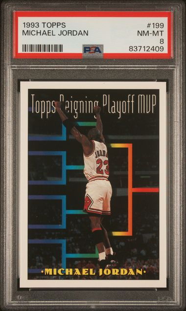 Michael Jordan 1993 Topps Basketball Card #199 Graded PSA 8