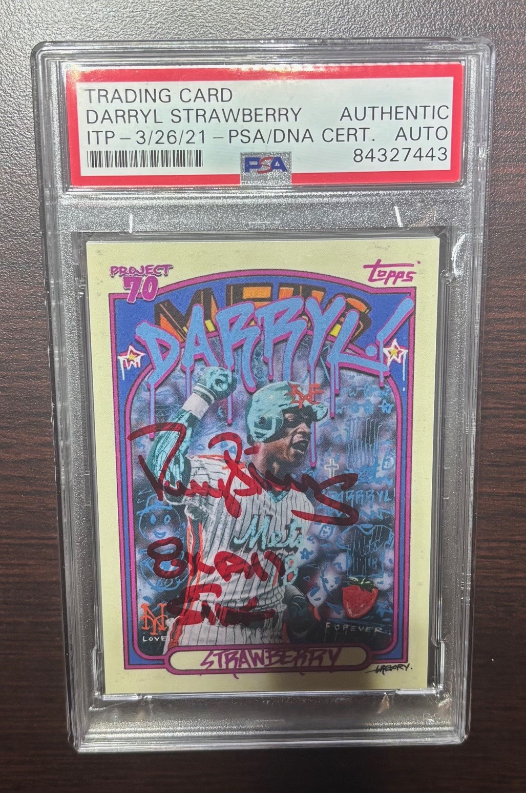 Darryl Strawberry Topps Project 70 Signed Baseball Card Authenticated PSA/DNA Auto Cert #84327443