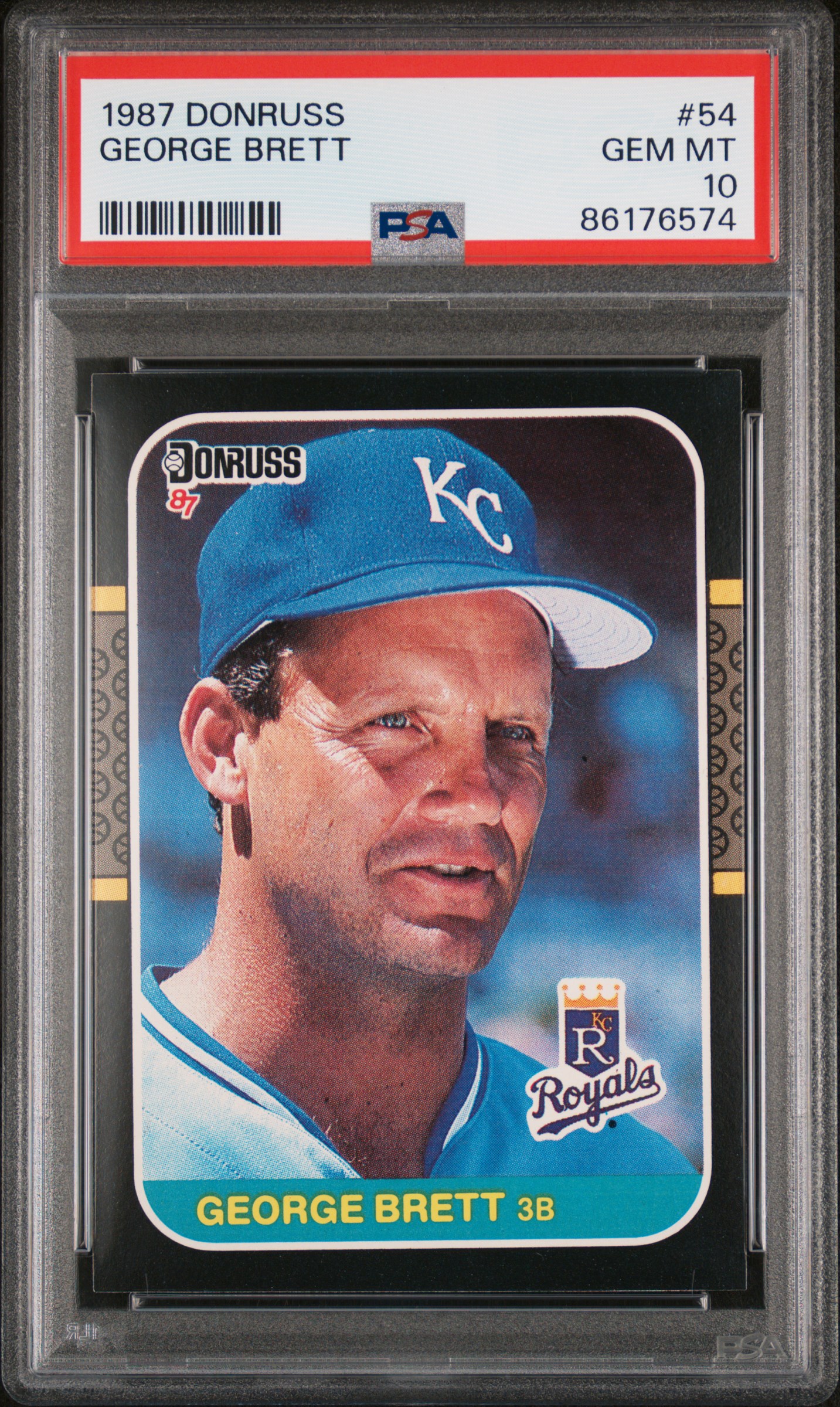 George Brett 1987 Donruss Baseball Card #54 Graded PSA 10 George Brett 1987 Donruss Baseball Card #54 Graded PSA 10