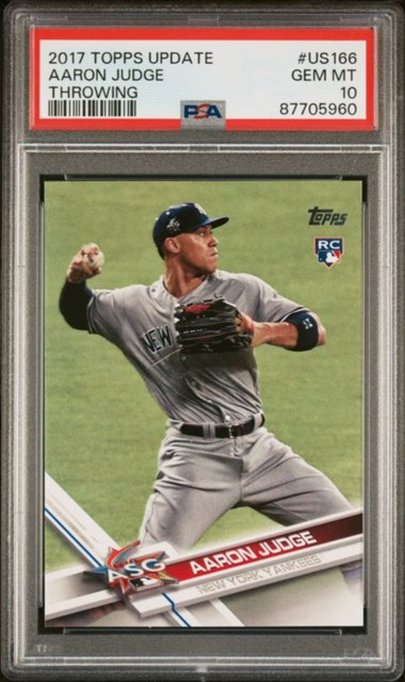 Aaron Judge 2017 Topps Update Throwing Rookie Card #US166 Graded PSA 10