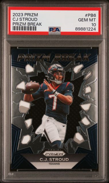 CJ Stroud 2023 Panini Prizm Break Football Rookie Card #PB6 Graded PSA 10