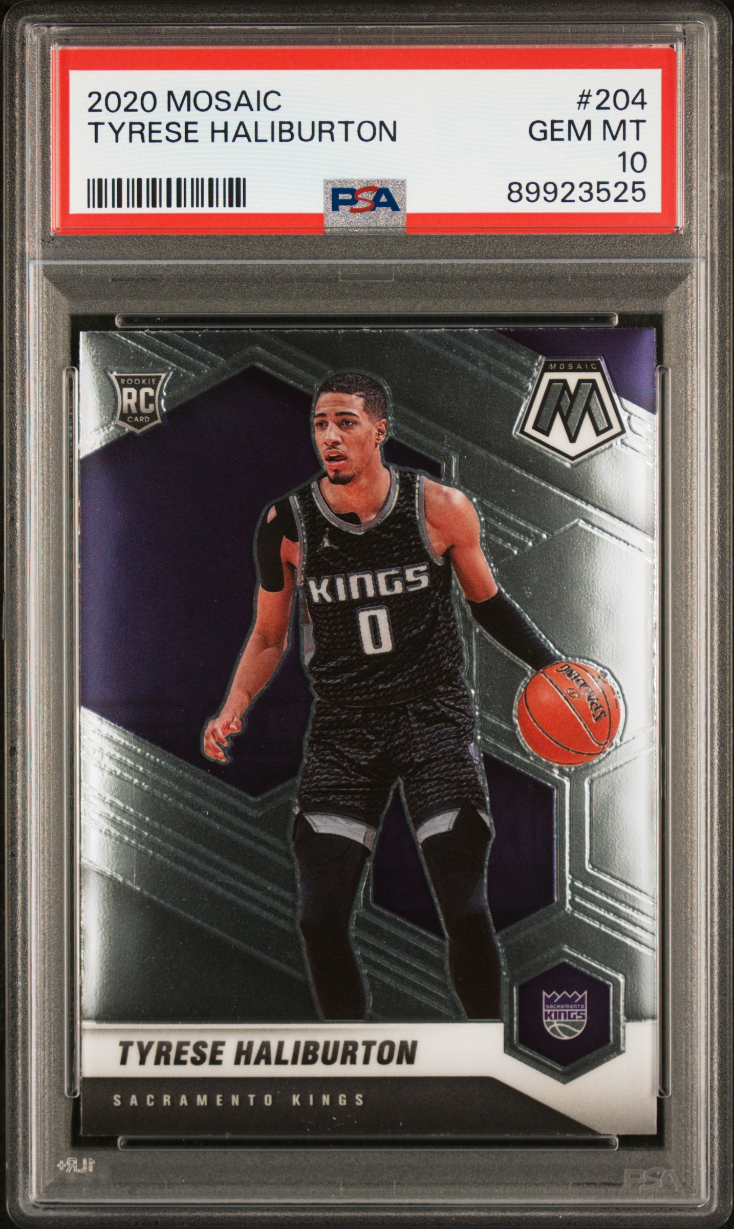 Tyrese Haliburton 2020 Panini Mosaic Basketball Rookie Card #204 Graded PSA 10